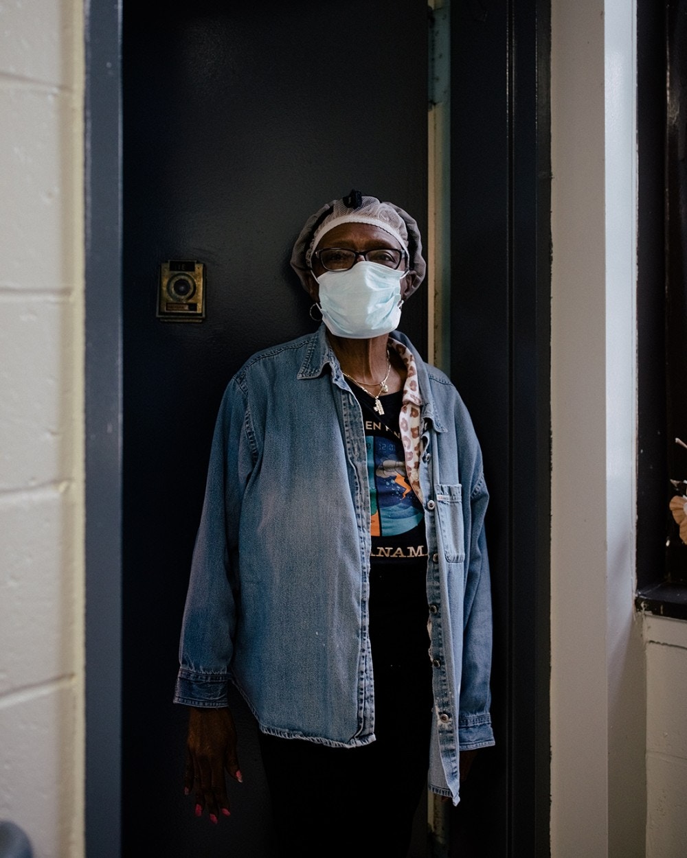 Annie Marcelle, a longtime resident at the Vandalia Avenue Houses, stands for a portrait outside of her 1st-floor residence in the senior-only housing in Canarsie, New York City, New York, U.S., May 29, 2020. José A. Alvarado Jr. for The Intercept